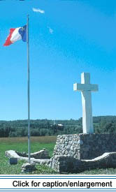 The Acadian flag flies at the Acadian Cross Historic Shrine in Madawaska.