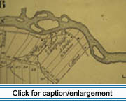 Excerpt from an 1877 map of land lots just west of the town of Fort Kent shows Lot 53, the site of the Eloi Daigle House, then owned by Vital Daigle.