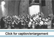 Finale of multi-choir concert held at St. Bruno Catholic Church in Van Buren, Maine, to celebrate the centennial of the arrival of the Sisters of the Immaculate Heart of Mary (the Good Shepherd Sisters), June 21, 1991.